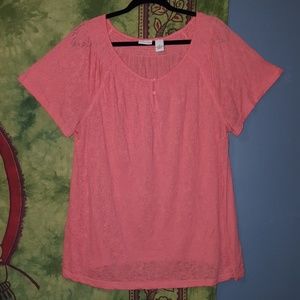 Orange Kim Rodgers short sleeve peasant top